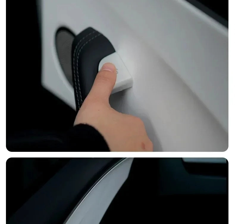 4er-Set Türknopf-Dekorationsaufkleber für Tesla Model 3 Highland Model Y Juniper 2025 ABS Türschalter-Patch Aufkleber Zierleisten Zubehör – Detail 15