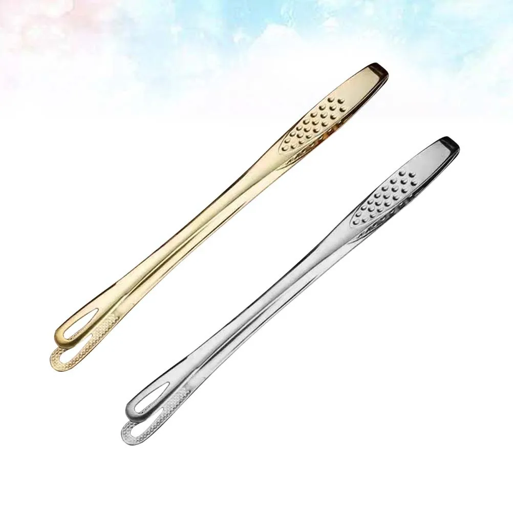 

2Pcs Stainless Steel Barbecue Clip Tong Multifunctional Food Tongs Bread Clip Ergonomic Handle Kitchen Tools for Home Catering