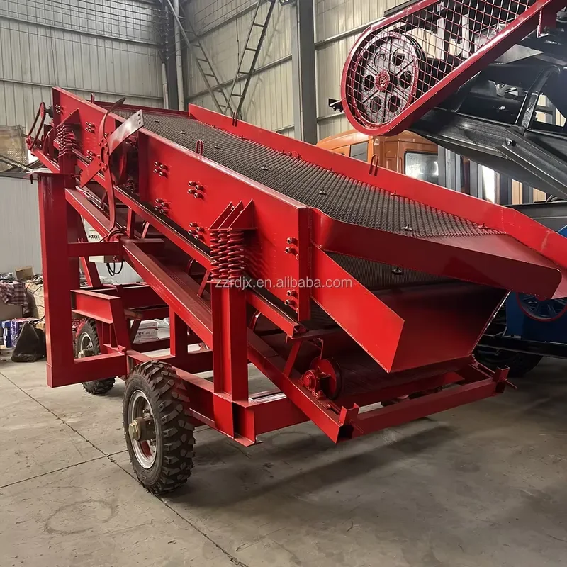 Small Mobile Stone Screener Rock Screening Machine with Vibrating Screen for Ore Processing Motor & Bearing Components