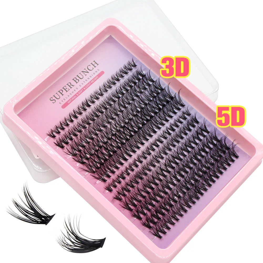 Venda inteira super grupo novo efeito 3d/5d mix 240 clusters cílios 8-16mm charme estilo cílios postiços extensão volume russo