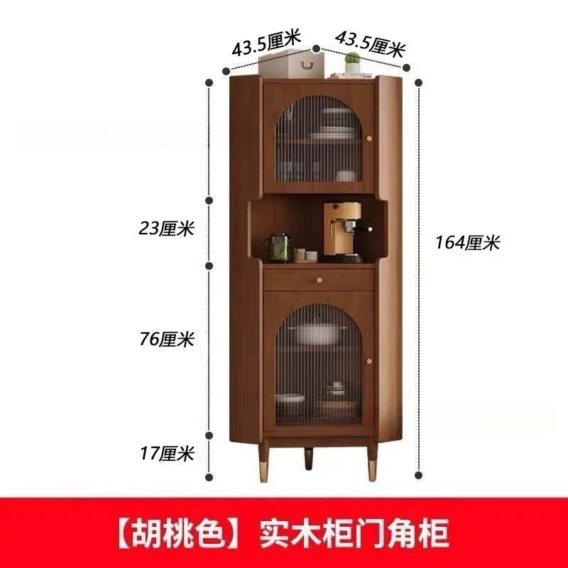 غرفة معيشة، خشب متين، خزانة زاوية، جانب طعام، مثلث، خشب كرز، متعدد الوظائف، تخزين #4