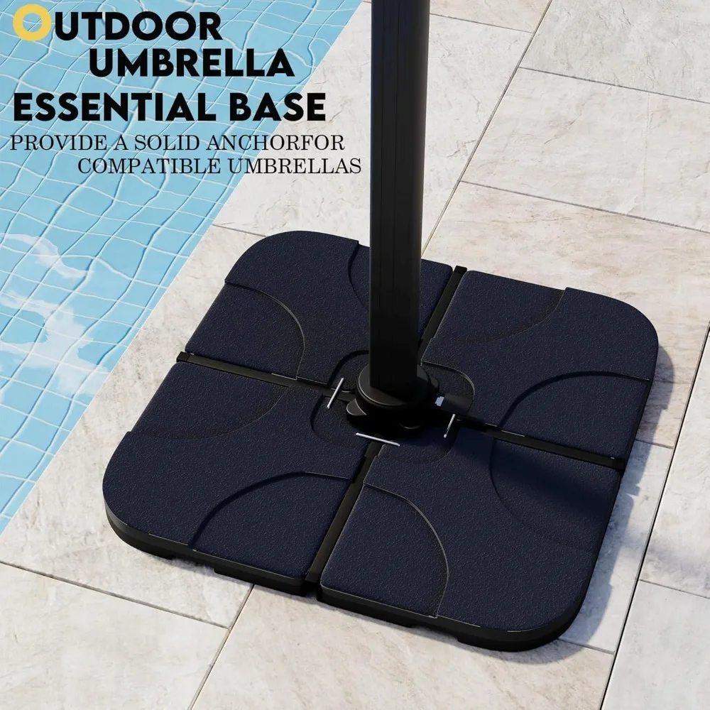 

4-Pack 150lb Large Cantilever Patio Umbrella Base with U-Locking Shape and Easy-Fill Spouts for Water or Sand , Customized