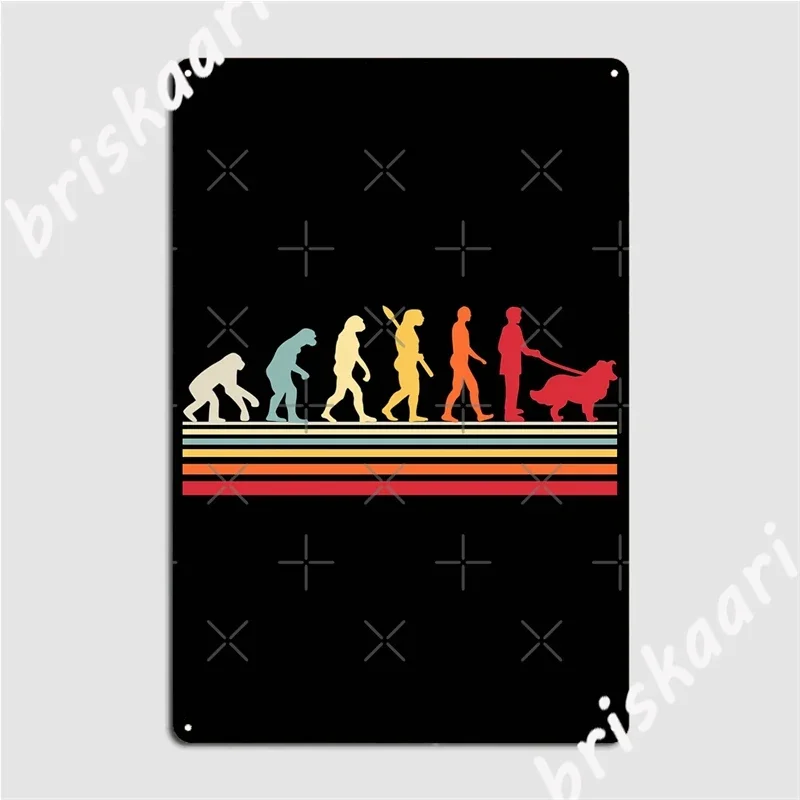 Retro Border Collie Evolutions Metal Signs Wall Mural Party Vintage Mural Painting Tin sign Posters