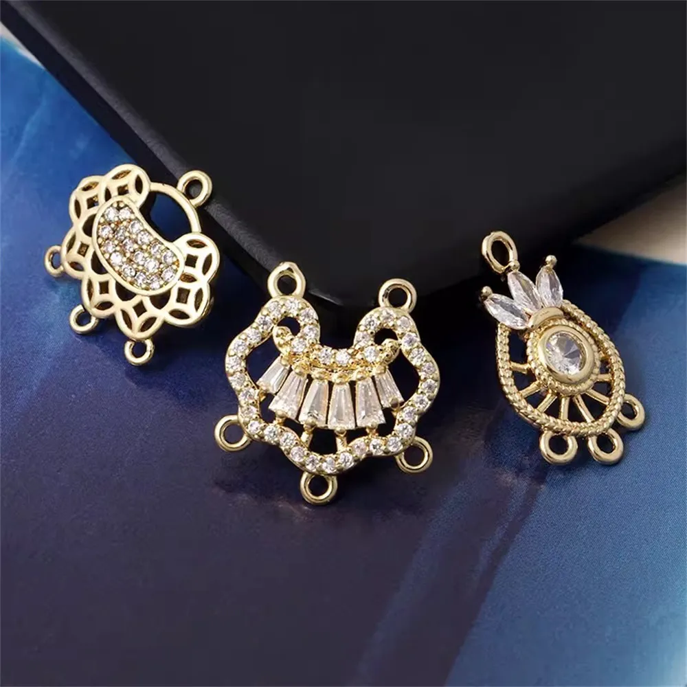 

Copper Plated Gold Zircon Imitation Stone Ruyi Lock Pendant Auspicious Cloud Surface Hand-hung Bell Pendant Longevity Lock Diy