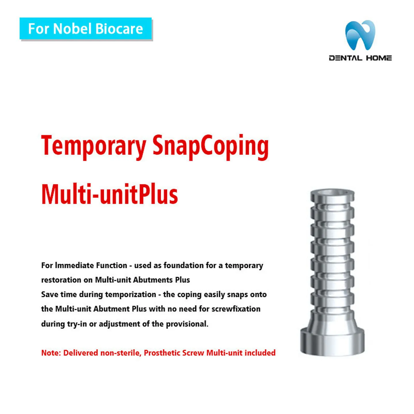 For Nobel Biocare Temporary Cylinder Dental Implant Abutment for Prosthesis Temporary Support