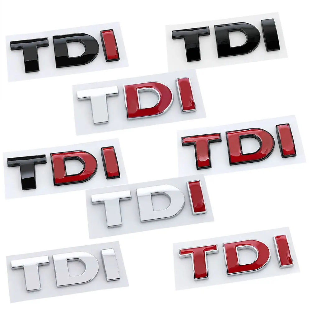 3D ABS كروم أسود شعار TDI شعار سيارة الخلفي الجذع شارة ملصق الملحقات