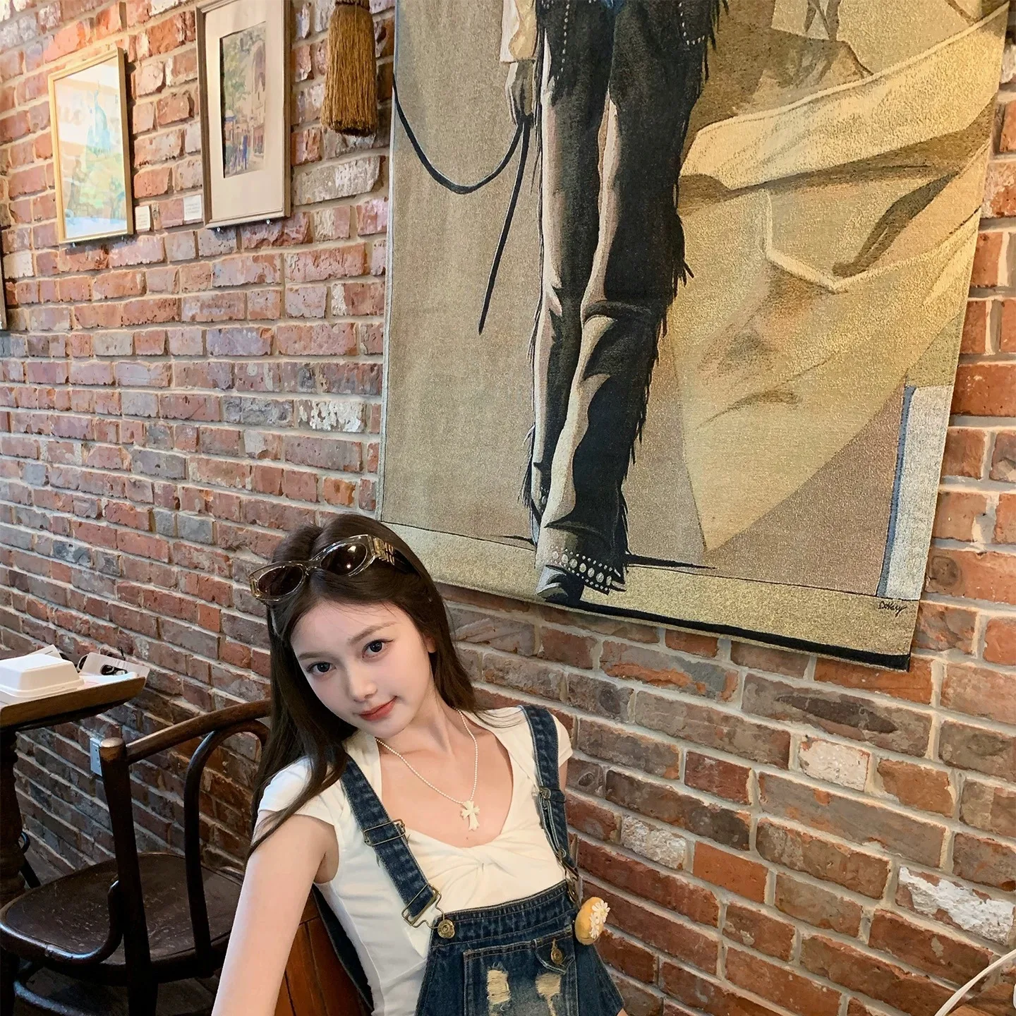 

Retro Washed Denim Overalls Shorts Women Summer High Waist Straight Leg Loose Fit Cotton Blue Casual High Elasticity