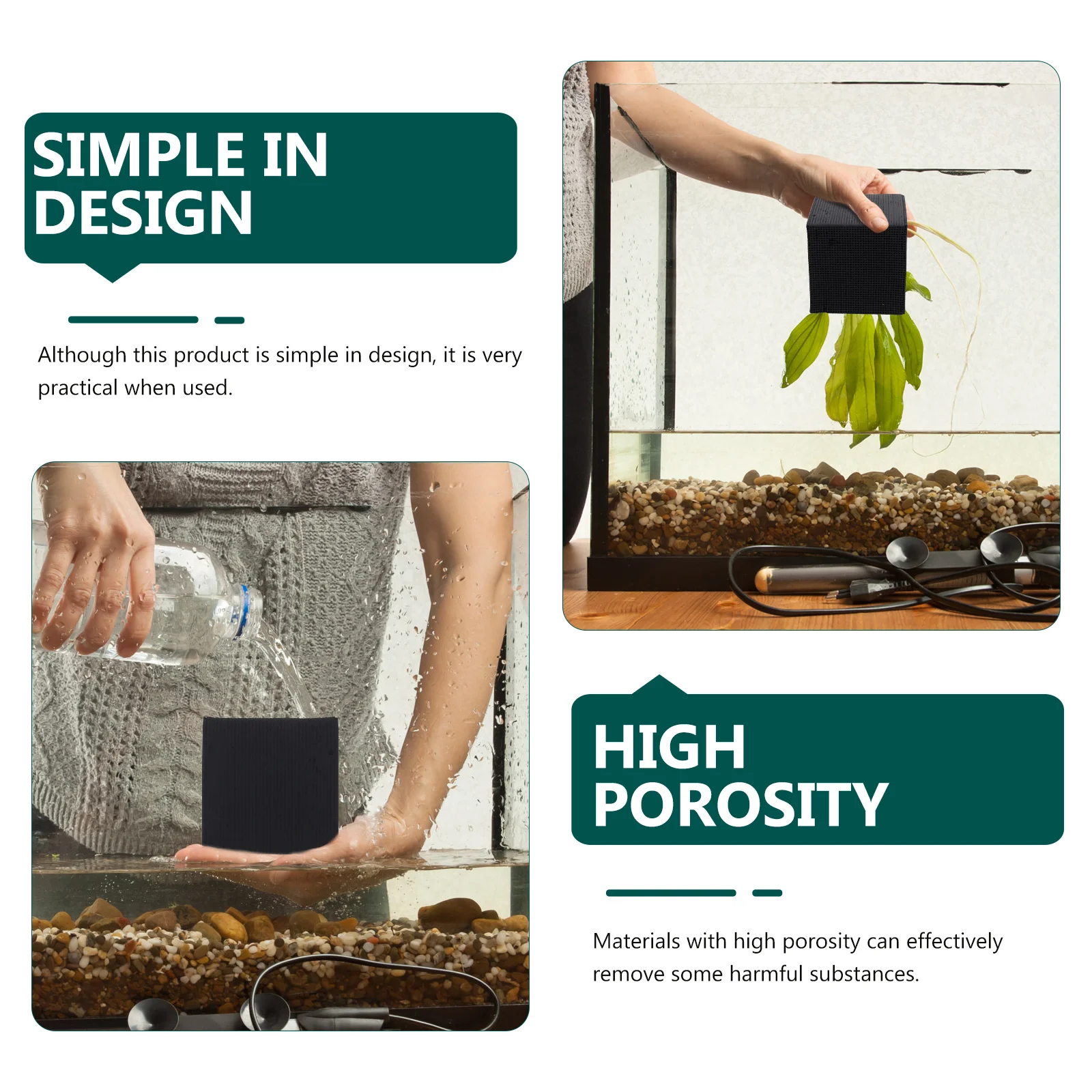 

Aquarium Water Purification Cube Activated Carbon Filter Fish Tank Cleaning Tool Household Purifier Durable Safe Material