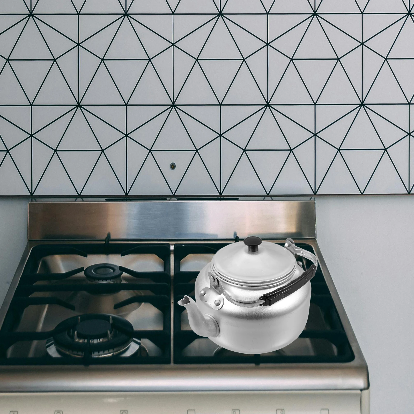 

Aluminum Tea Pot with Lid Handle Small Size Portable Metal Kettle for Tea Coffee Boiling Home Office Camping