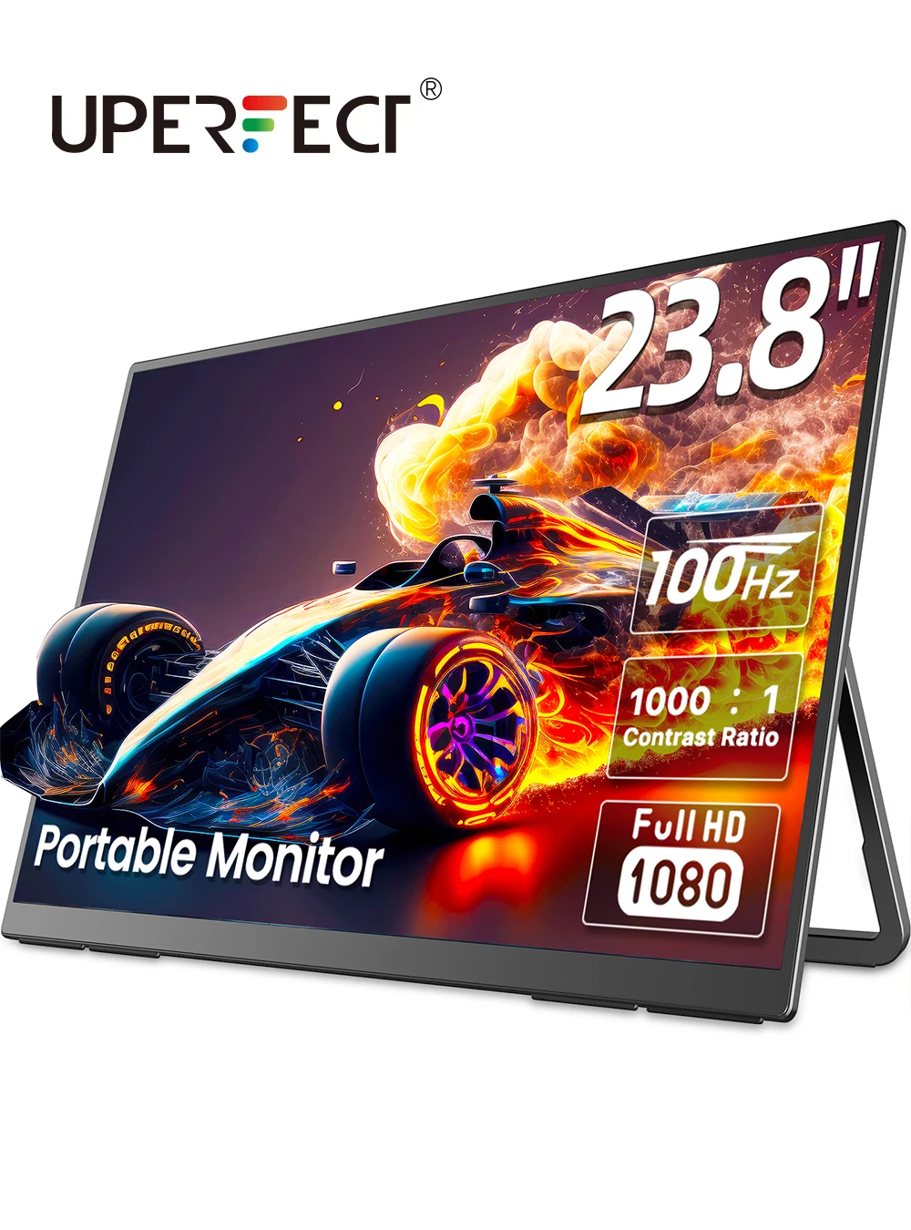 

UPERFECT 23,8" 100 Гц большой портативный игровой монитор с HDMI Type C внешний компьютерный дисплей для мини-ПК ноутбуков Steam Deck MacBook телефонов