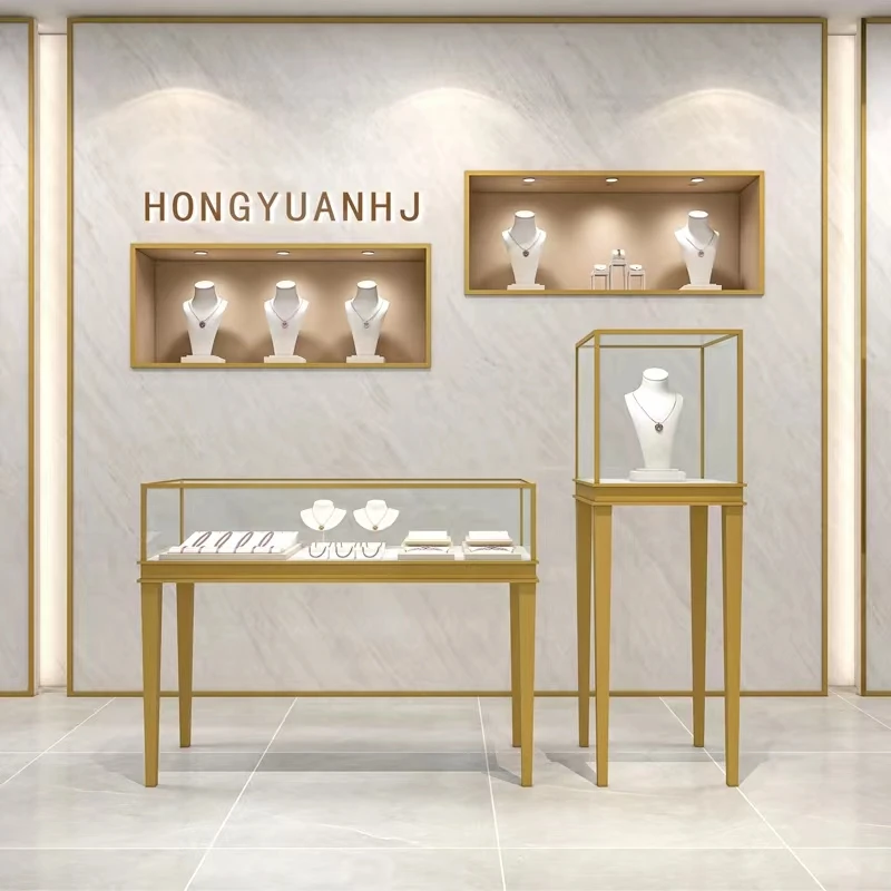 custom.High End Fashion Of Showcase For Jewelry Shop Luxury Glass Jewelry Shop Display Showcase