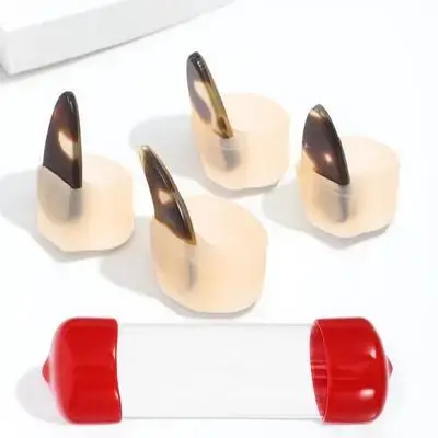 

Practice Guzheng Nail Set Fingers Protectors Beige Silica Gel Adjustable Picks Child