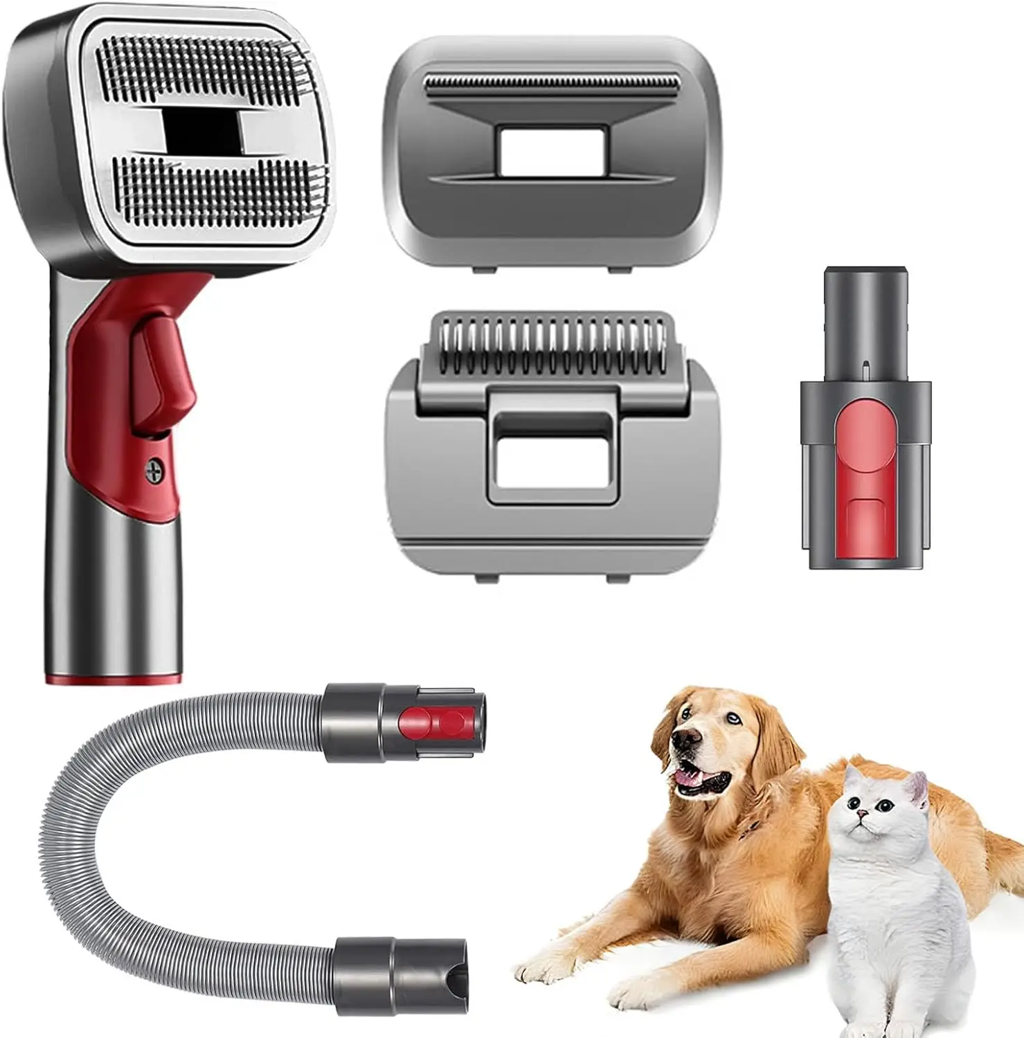 

Набор для ухода за домашними животными 3-в-1 для собак и кошек, насадка-щетка для удаления шерсти, совместимая с V15/V11/V10/V8/V7, 5 инструментов для ухода за шерстью