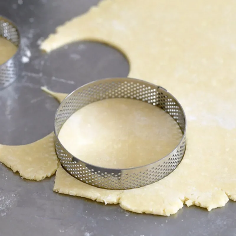 5-10cm DIY Tart Ring Mold Cake Tools French Dessert Bakeware Cutter Round Shape Decorating Tool Perforated Mousse Circle