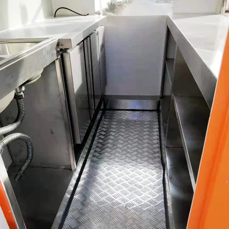 عربة بائع مقطورة طعام متنقلة متعددة الوظائف مع مقلاة شواء لاستخدام شاحنة الطعام في المهرجانات #6