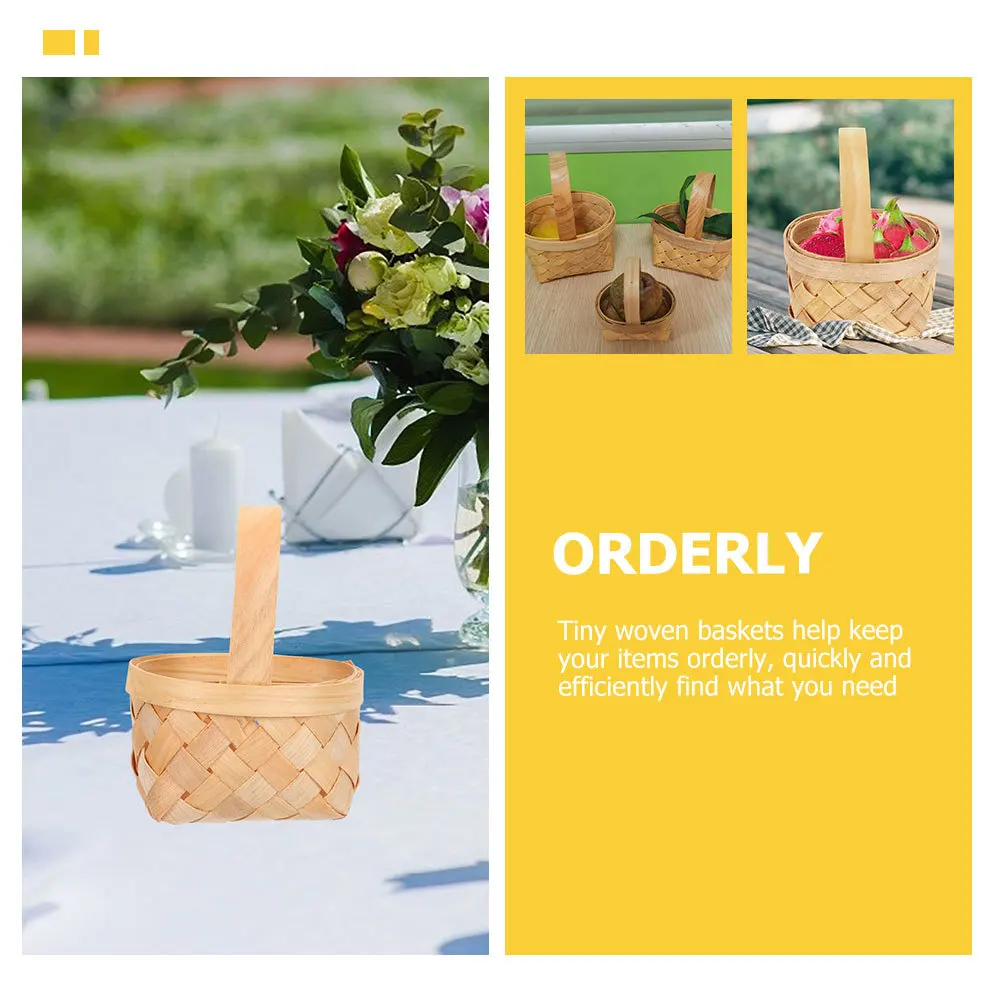 

5Pcs Tiny Woven Baskets Mini Handwoven Storage Organizer for Gifts Home Decor Craft Projects Party Favors Holder