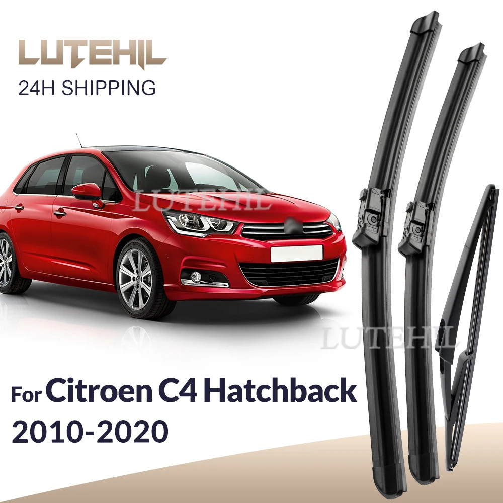 

For Citroen C4 Hatchback 2010-2020 2011 2012 2013 Wiper Front&Rear Wiper Blades Windshield Windscreen Window Brushes 30"+26"+12"