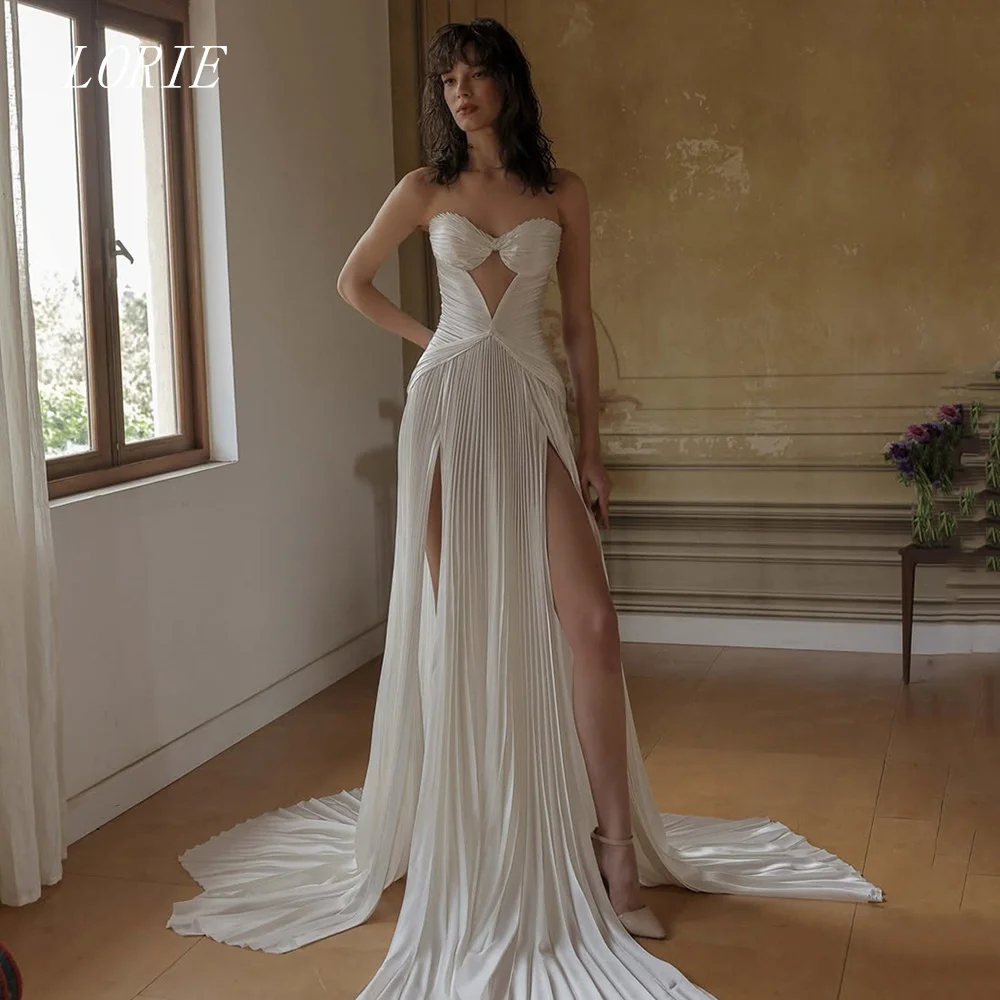 

LORIE Luxury A Line Mermaid Civil Wedding Dress Elegant Sweetheart Bridal Dresses Pleat Engagement Wedding Gown Customized 2026