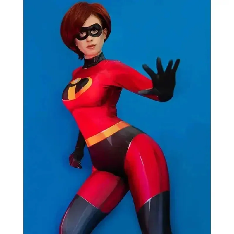 أزياء الهالوين الخارقون 2 Elastigirl التأثيرية أزياء Zentai الخارقة بدلة قفز للسيدات والكبار والأطفال