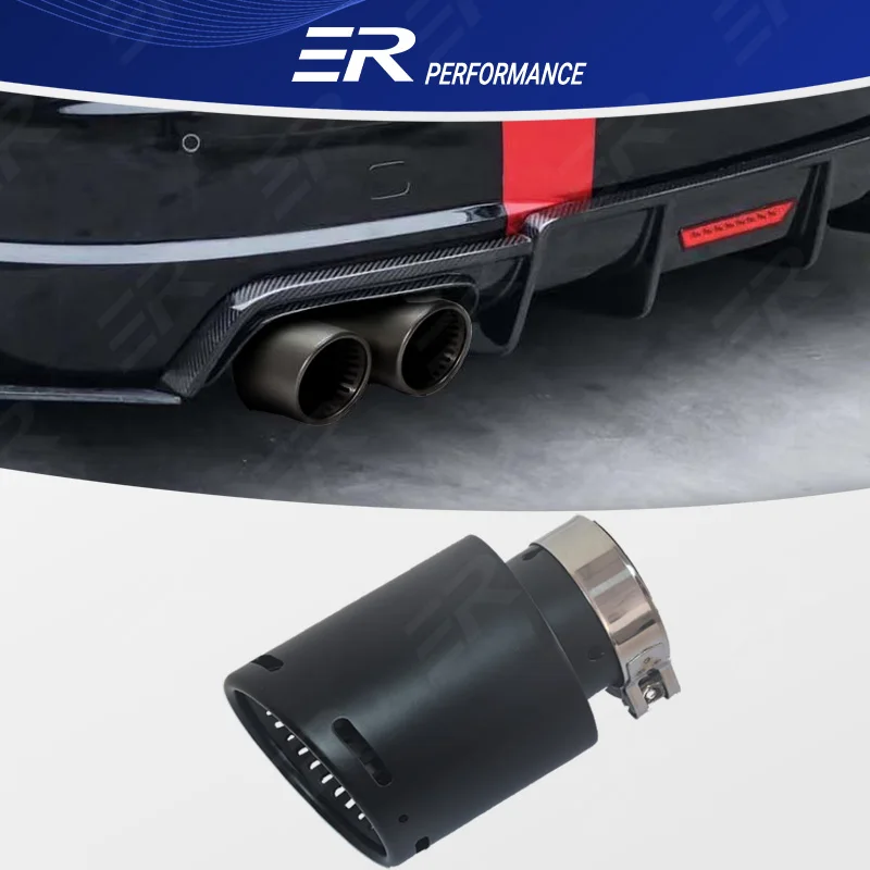 

ER Upgrade Exhaust Tip matte black Stainless Car accsesories Muffler Tail Tips Modify for Universal automotive Customization
