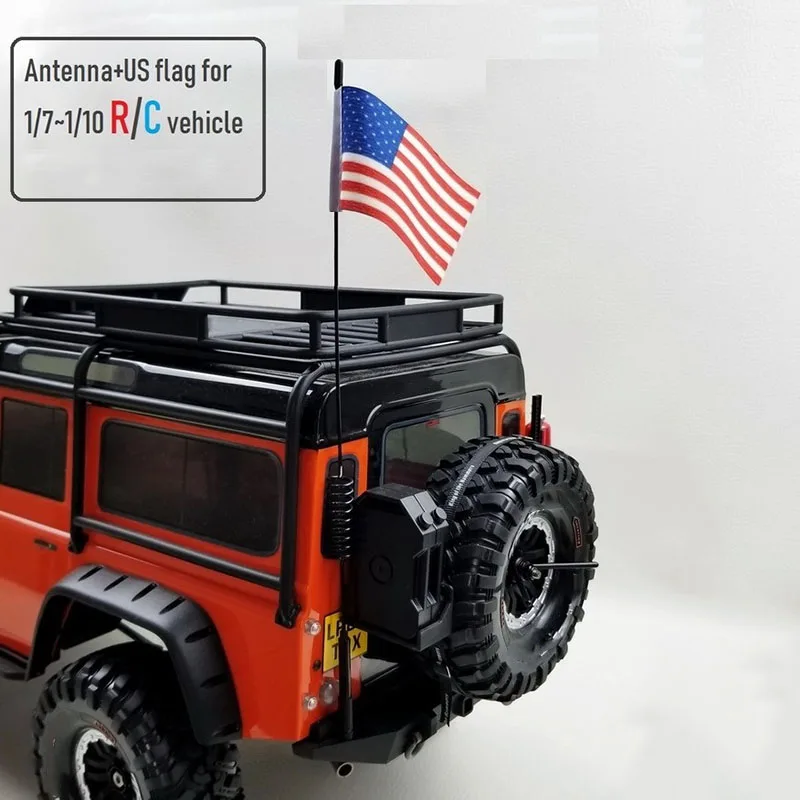 1/7 ~ 1/10 scala RC Climbing Car Short Card simulazione bandiera artificiale e americana Udr Trx4 modello assiale giocattoli