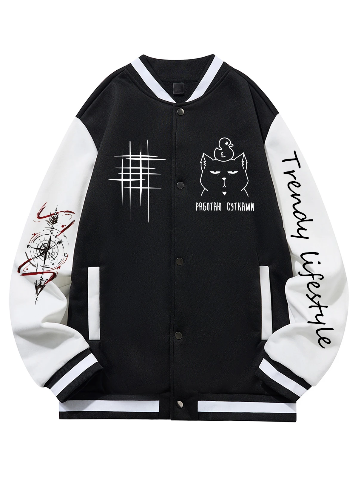 

Черная, синяя, зеленая куртка с двусторонним принтом, свободная бейсбольная куртка унисекс большого размера XS-XXL, уличное пальто, теплая флисовая мягкая куртка