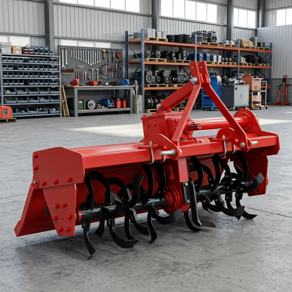 Rotary Tiller PTO Gear 0.8-2.0m Wide Soil Renovation 420kg Compatible with Farm Tractors New 1-Year Warranty