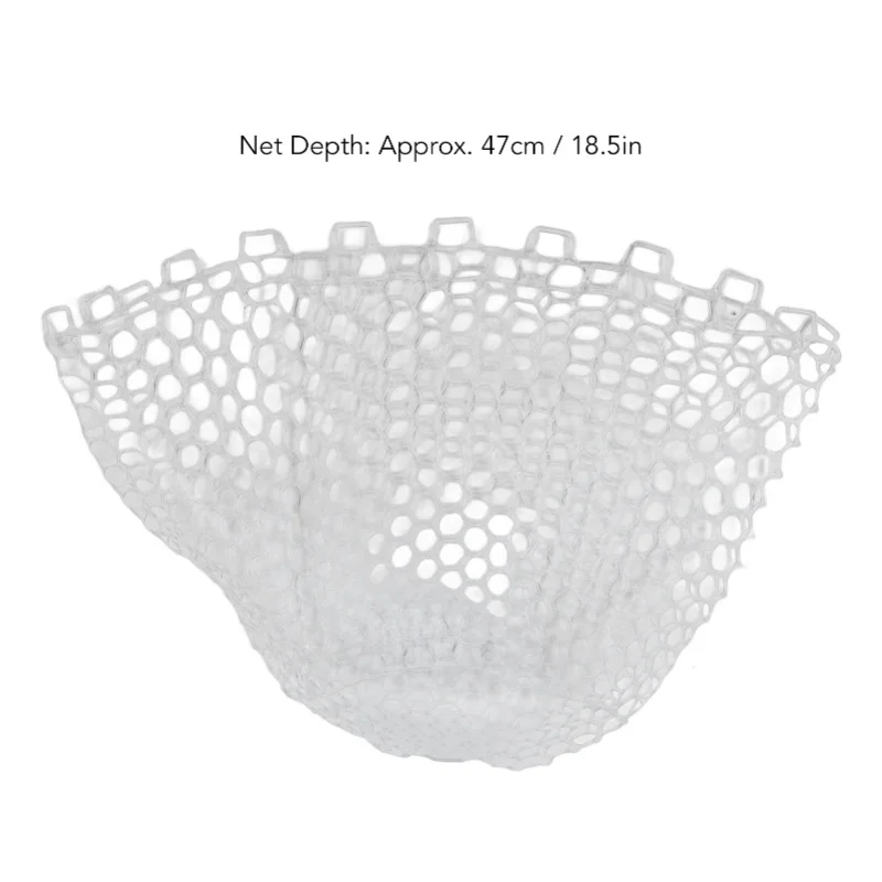 Fly Fishing Net Foldable Collapsible Fish Landing Bag 47cm Depth Rubber For Replacement