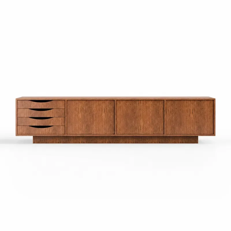 Nordic Antique Solid Wood Side Cabinet Retro Style Simple Storage TV Console Creative Living Room Furniture