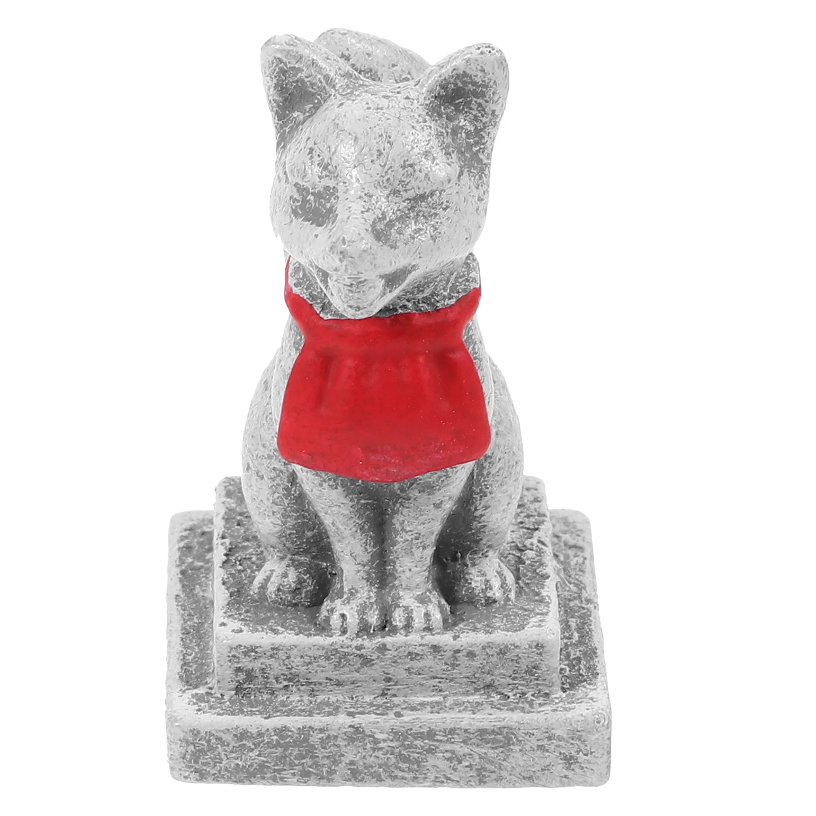 Inari Shrine Sacred Foxes Miniature Resin Japanese Fox Statue Kitsune Fox Cake Topper Fairy Garden Moss Landscape Diy Crafts