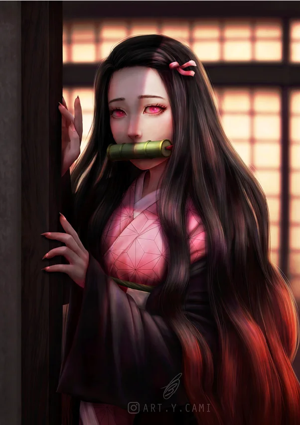 5x7FT Kimetsu Yaba Demon Slayer Kamado Nezuko Tùy Chỉnh Hình Phông Nền Vinyl 220Cm X 150Cm