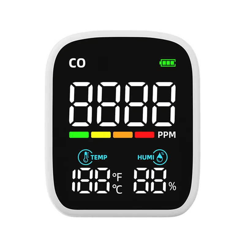 Mini CO Detector Plastic PV28 Smart WIFI 3-In-1 Indoor Air Quality Monitor, CO Temperature Humidity Meter Monitor CO Tester
