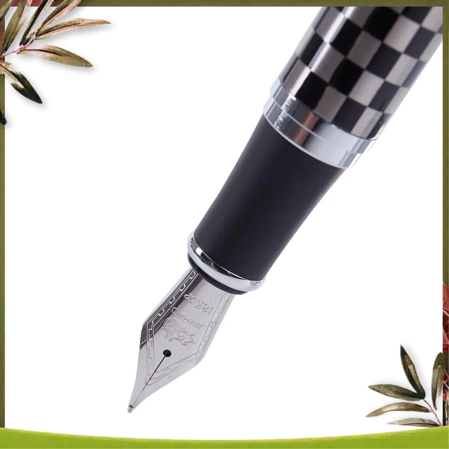 

ABDW-JINHAO 2PCS Luxury 18KGP 0.5Mm Gold Dragon Dragon Fountain Pen With X750 Chessboard Fountain Pen