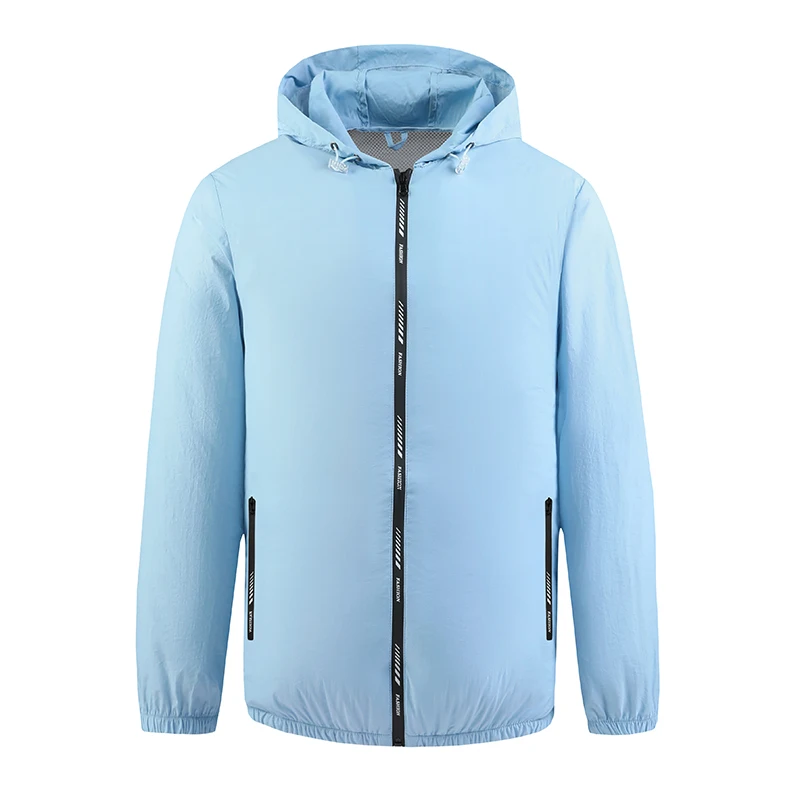 2025 Summer Men's Jacket Usb High-power Fan Cooling Lightweight Breathable Ice Silk Air Conditioning Suit Outdoor Sports Coat