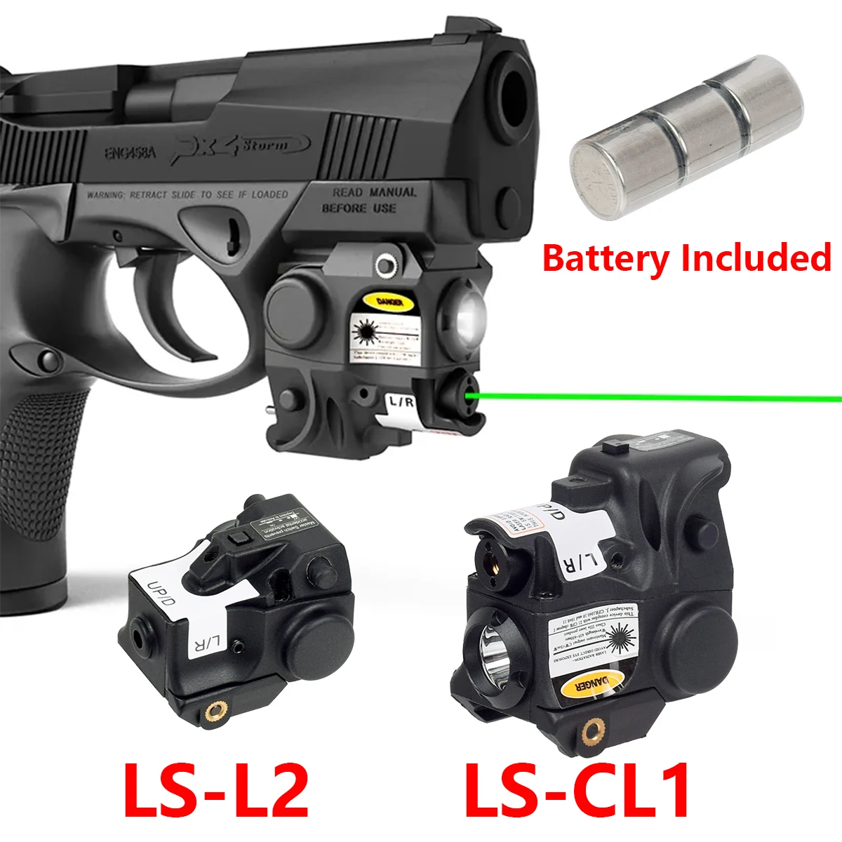 Тактический LS-L2 LS-CL1 Красный Зеленый ИК-инфракрасный лазерный прицел Страйкбольное оружие Scout Light Combo для компактного пистолета с направляющей 20 мм