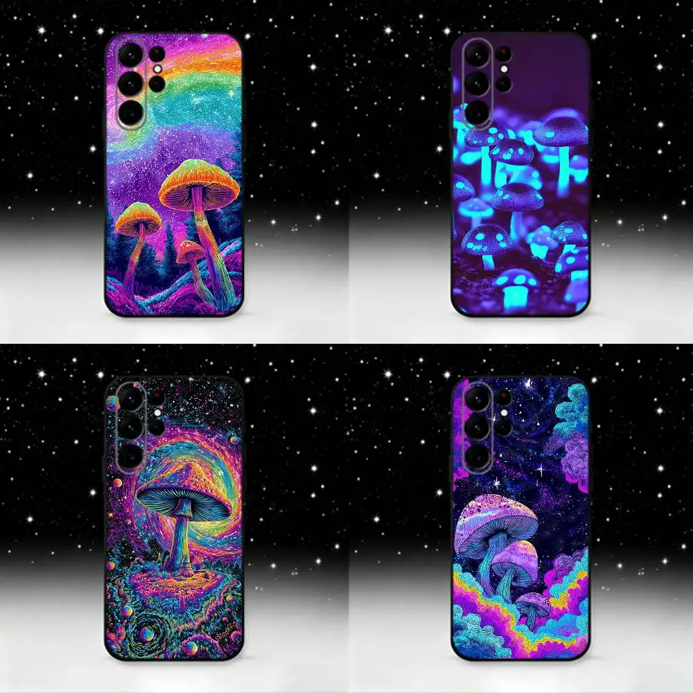 

Trippy Magic Mushroom Art Phone Case For Samsung S 25,24,23,22,30,21,10,9,Ultra,Plus,Lite,FE,4,5 G Black Soft Case