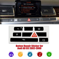 For Audi A8 D3 Button Repair Stickers A8 4E Accessories Tuning Decals For Dashboard Refinishing Seat Adjusting Fuel Trunk Switch