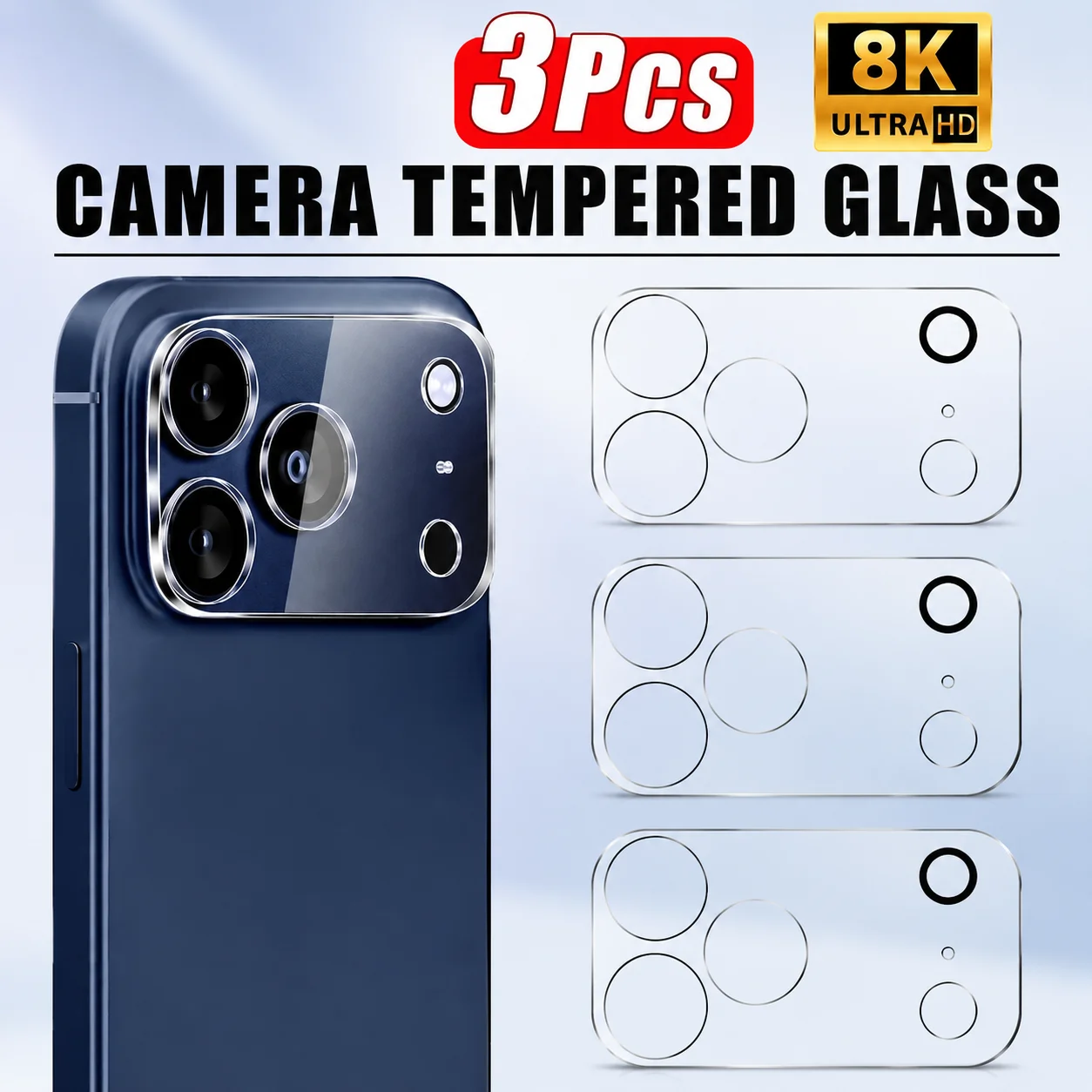 3er-Set HD Klare Kameraobjektivschutzfolien für iPhone 17 16 15 14 Pro Max 13 12 11 Pro Air 16 15 14 Plus Kratzfester Schutzglas