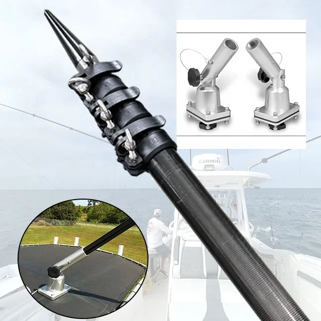 Fiber Telescopic Outrigger Pole  Custom 100% Carbon Fiber Pole One Piece