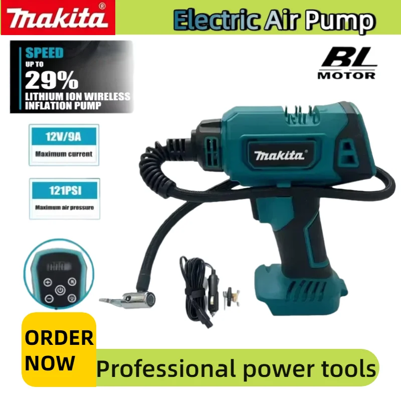 

Makita Automatic Handheld Air Inflator Pump Portable Vehicle Air Compressor Electric Power Tool Compatible Fit 18V Battery