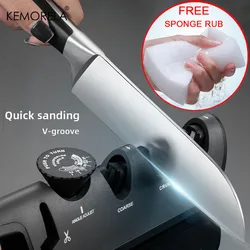 KEMORELA Knife Sharpener 5 in 1 Professional Kitchen Scissors Sharpening Tool Diamond Adjust Angle Grinding Machine