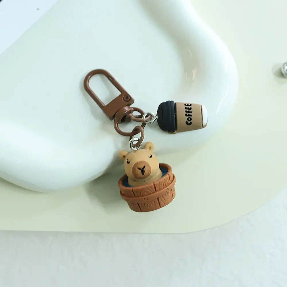 

New Cartoon Capybara Keychain Cute Gifts Bag Accessories Pendant Kawaii Hanging Decoration Resin Key Chain