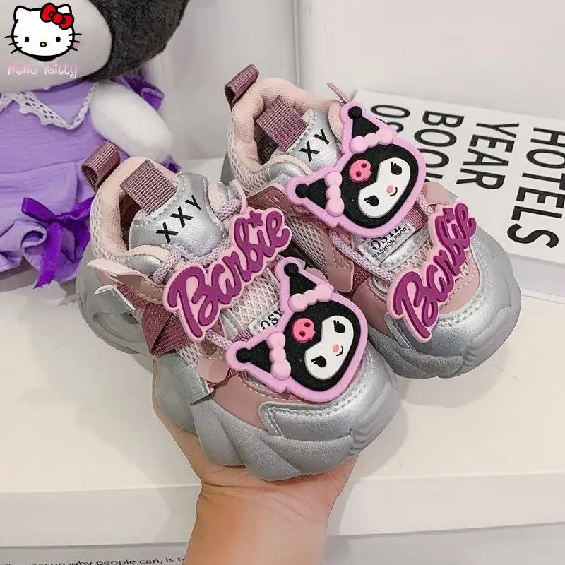 

Anime Cartoon Girl Kawaii Daddy Net Shoes Kuromi Spring and Autumn Sanrio New Sports Shoes Soft Sole Running Shoes Breathable