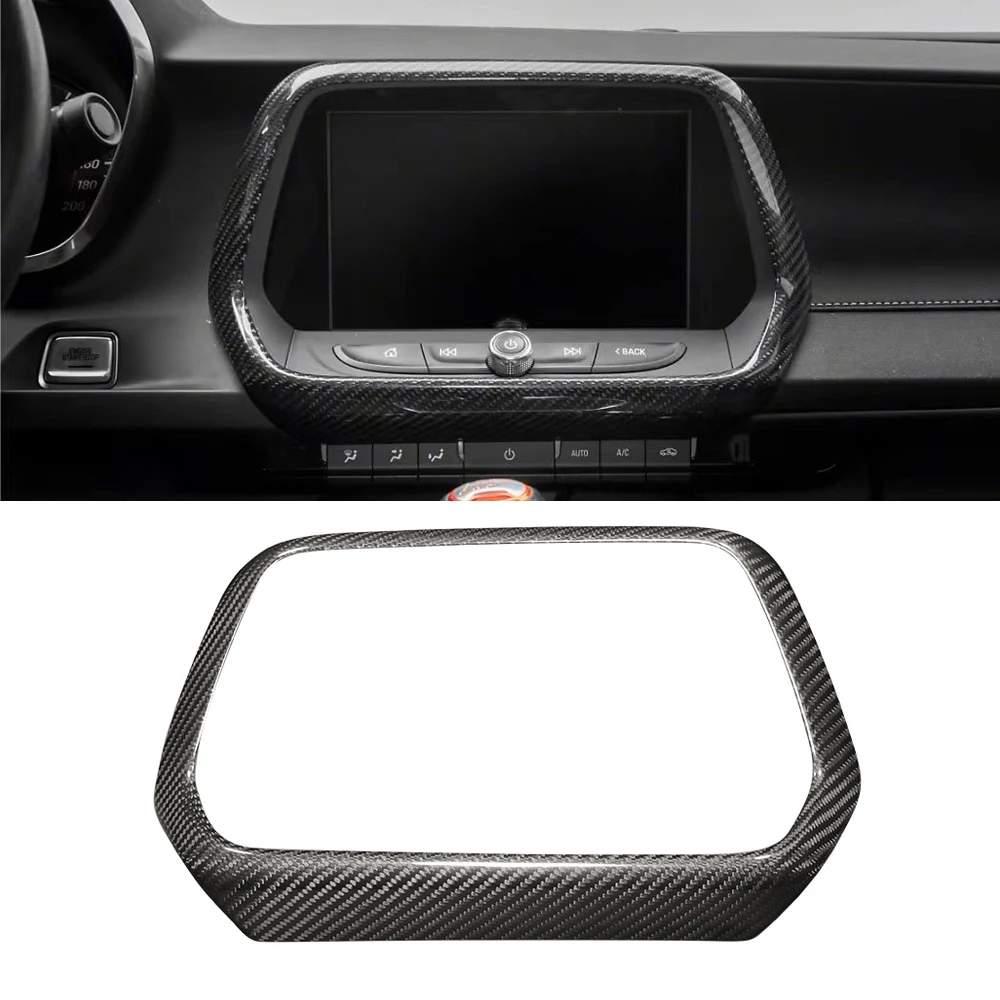 

Real Carbon fiber Interior Navigation GPS Screen Panel Frame Cover for Camaro 2016-2022