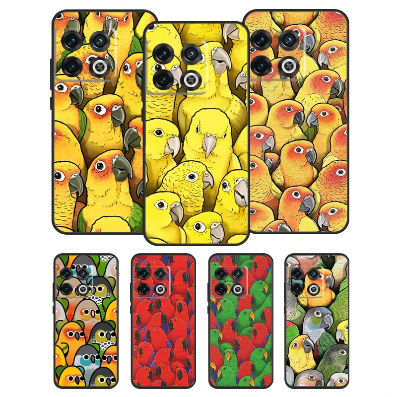 Parrot Posse Silicone Phone Case For Oneplus 10 9 Pro 10R 9 R 9RT Ace 8T Cover For One Plus Nord 2 T Soft case