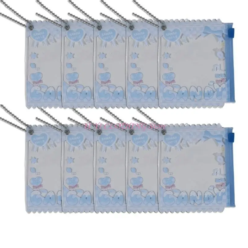 N5KF 10Pcs Adhesive Badge Holders Display Bags for Keychain and Sticker Resealable Collectible Item Storage Case