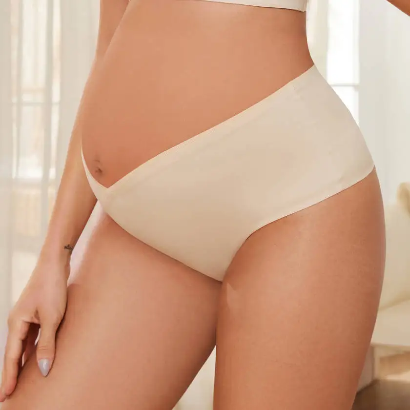 Non Marking Pregnant Women'S Mid Waist Support Underwear Is Comfortable Lightweight Breathable And Suitable For Pregnant Women