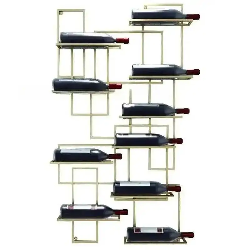 Simple European Showcase for Shop Horizontal Hanging Display Red Wine Rack Creative Metal Design Display Cabinet for Dining Room