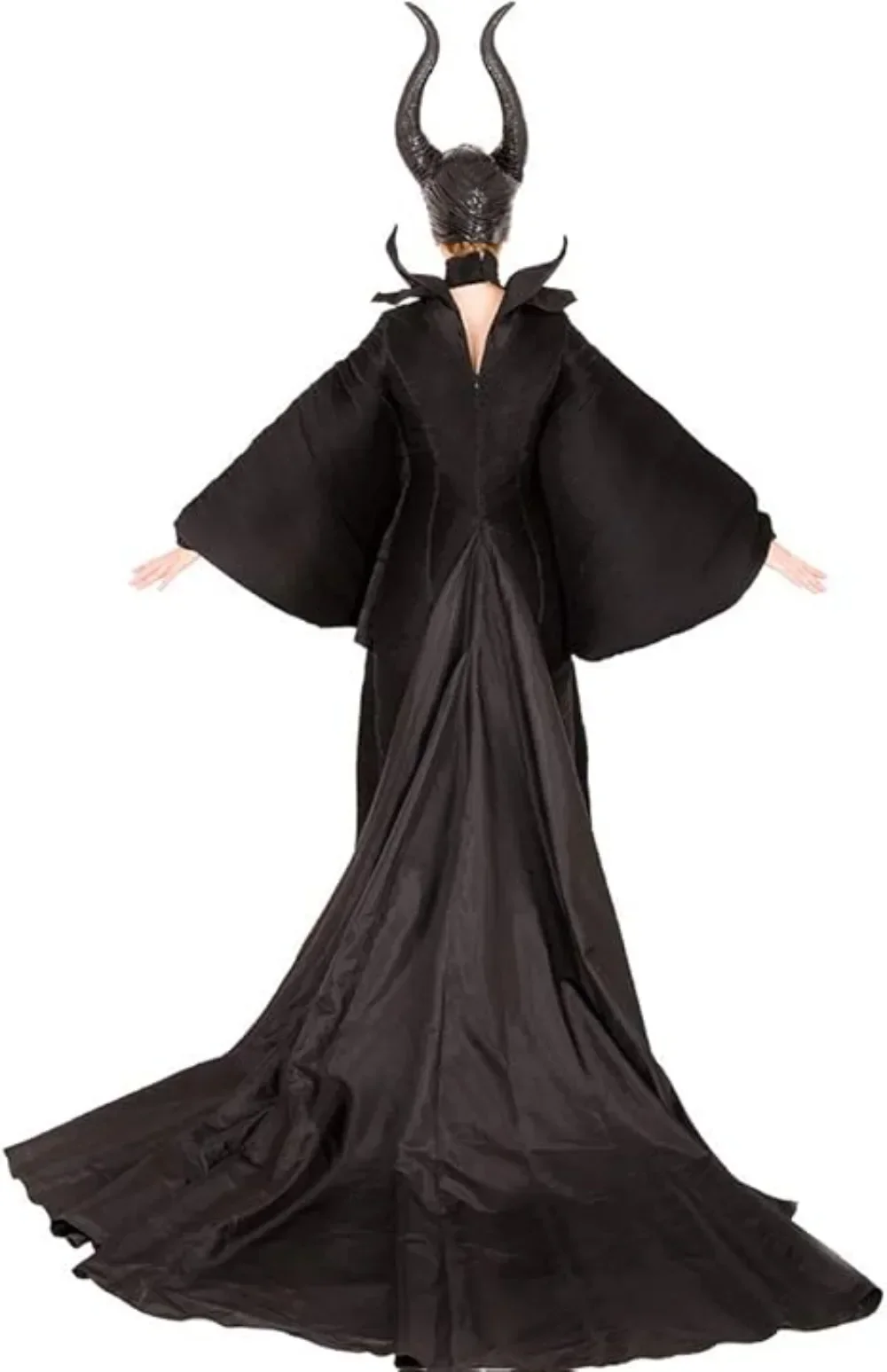 Maleficent 마녀 의상 어두운 마녀 여왕 드레스 여성 할로윈 고딕 뱀파이어 의상 계모 마녀 드레스 모자