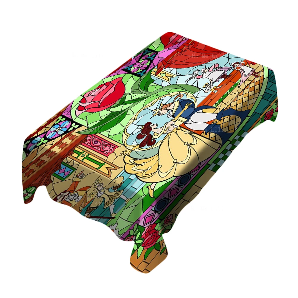 Egyptian Ramadan Decorations Colorful Red Printed Tablecloth Cover